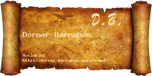 Dorner Barnabás névjegykártya